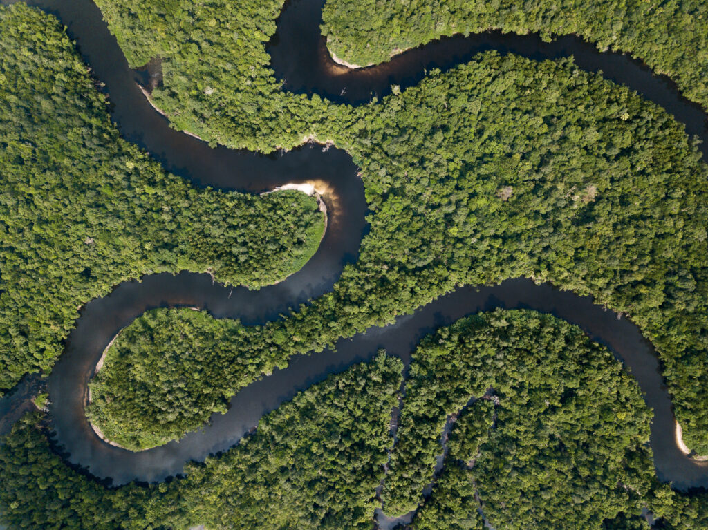 Aerial view over the forested Cardamom Mountains in Cambodia
