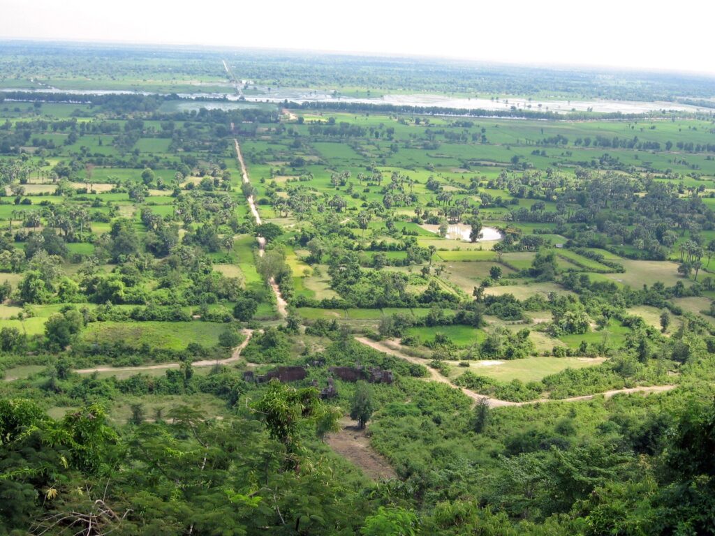 The view over Takeo’s plains from Phnom Chisor